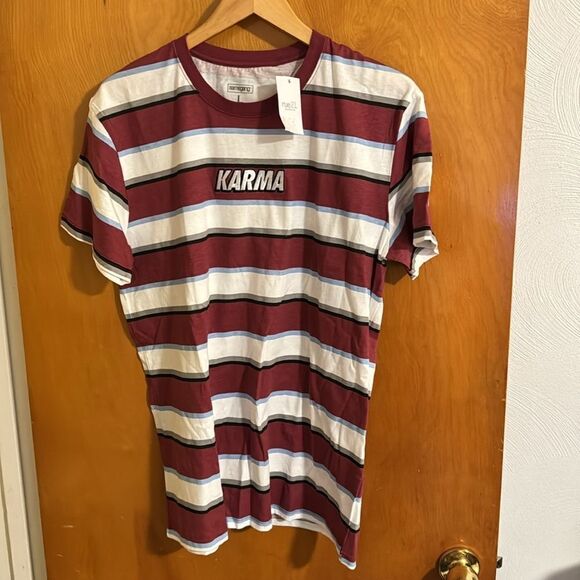 Karma Tshirt Mens Large Striped Rue21 - Picture 1 of 2
